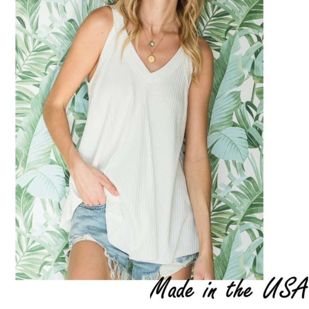 Restocked! Rib Knit Soft Tank Flowy Silhouette